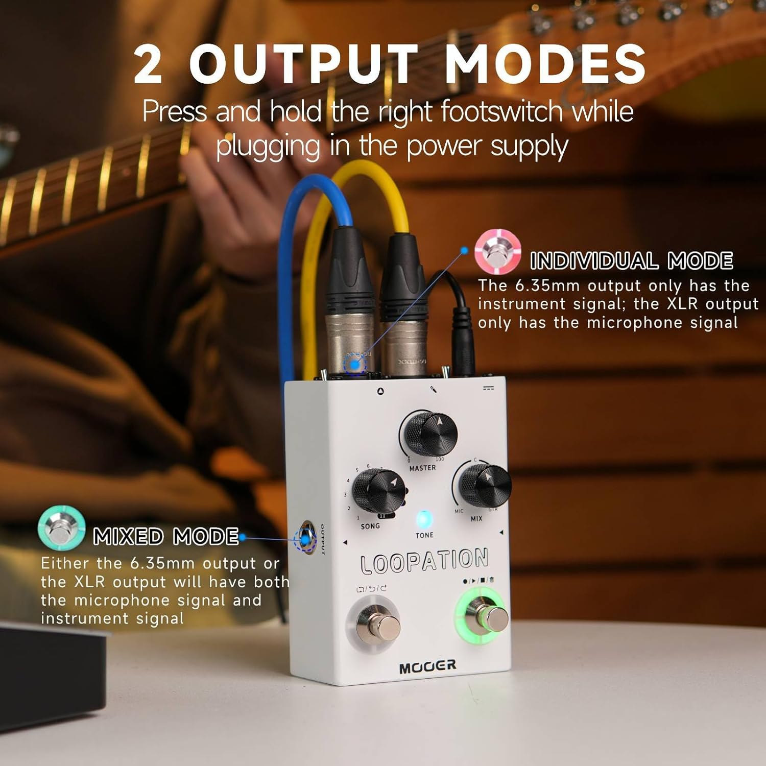MOOER Harmonier - Procesador de efectos vocales para guitarra, pedal vocal, micrófono para grabación de transmisión en vivo (MVP2)