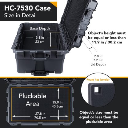 Lykus HC-3810 MaletÃ­n/Maleta/Estuche/Case Impermeable con Espuma, TamaÃ±o Interior 38x28x13.5 cm, Adecuado para CÃ¡mara RÃ©flex, Dron PequeÃ±o, VideocÃ¡mara, CÃ¡mara de AcciÃ³n y MÃ¡s