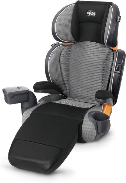 Chicco - KidFit Zip Air Plus 2 en 1 asiento elevador de posicionamiento para coche – Q Collection, negro/gris