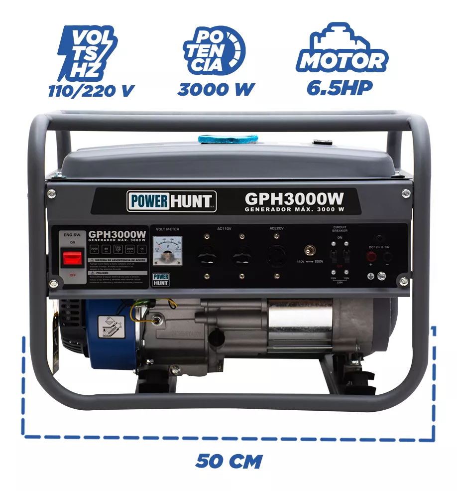 Generador Portatil Powerhunt 3000w 110/220v A Gasolina M/4t
