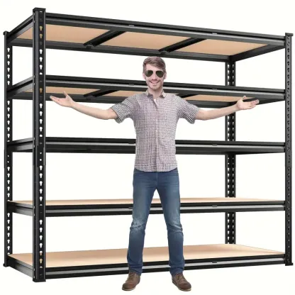 Estantería de garaje de 48.2" de ancho, estantes de almacenamiento de carga pesada de 2600 libras, estantes de metal de 72" de alto para unidades de estantería y almacenamiento, estantes de garaje ajustables para despensa,