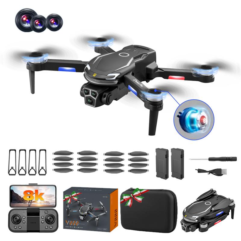 Mini Dron V888 8k Profesional Dual Cámara, Fpv 2.4ghz