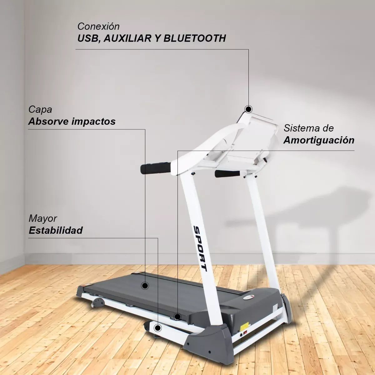 Caminadora eléctrica Centurfit MKZ-CAM918 127V color blanca y negro