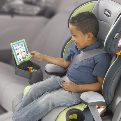 Chicco - KidFit Zip Air Plus 2 en 1 asiento elevador de posicionamiento para coche – Q Collection, negro/gris
