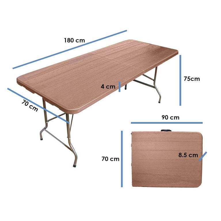 Mesa Portatil Plastico Portafolio Plegable 180cm Cafe JARDIMANÍA JM-M180Brown-Jarrón de ceramica