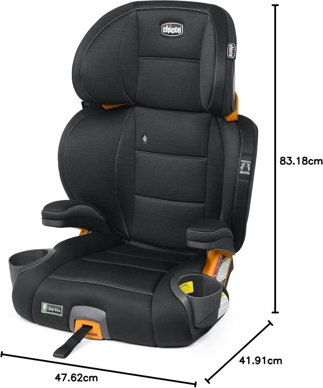 Chicco - KidFit Zip Air Plus 2 en 1 asiento elevador de posicionamiento para coche – Q Collection, negro/gris