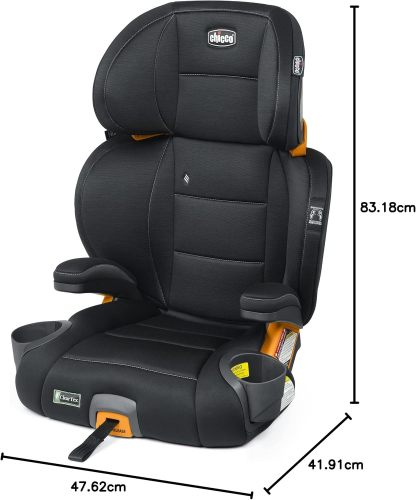 Chicco - KidFit Zip Air Plus 2 en 1 asiento elevador de posicionamiento para coche – Q Collection, negro/gris