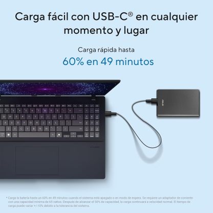 ASUS Vivobook 16 con IA, Intel Ultra 5 Serie 225H, 14 Nucleos/AI Boost NPU 13TOPS/16 GB RAM/512 GN SSD/Cargador 65W USB-C/Teclado en español/Garantia con la Marca en Mexico.