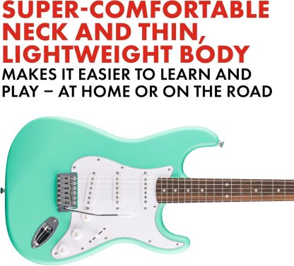 Fender Squier Debut Collection Stratocaster Guitarra Eléctrica, Diapasón Laurel, Color Negro