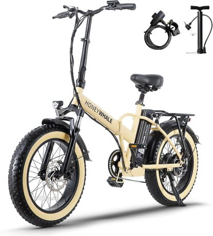 HONEYWHALE F6 Bicicleta Eléctrica Plegable para Adultos, Bicicleta de montaña de 7 velocidades, Máxima del Motor 790W, Velocidad Máxima 40KM/H, Batería Extraíble (48V, 10.4AH), Autonomía 45KM