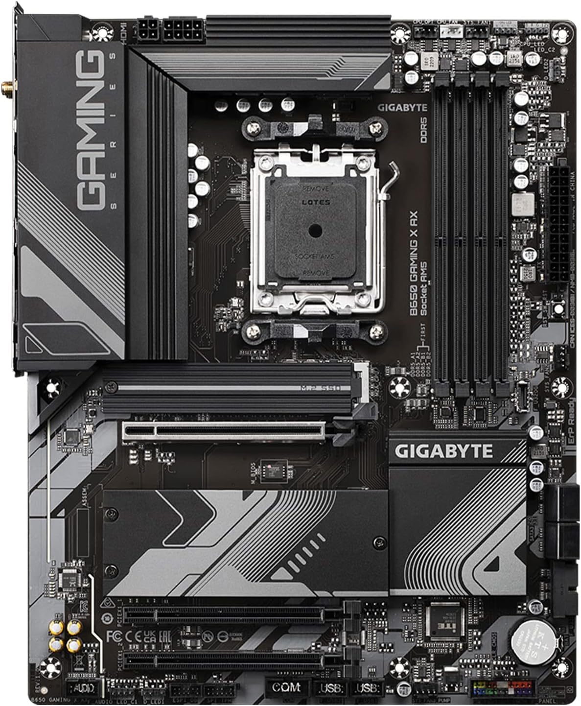 GIGABYTE B650 Gaming X AX (AM5/ LGA 1718/ AMD/ B650/ ATX/ 5 años de garantía/DDR5/ PCIe 4.0 M.2/ PCIe 4.0/ USB 3.2 Gen2x2 Type-C/AMD Wi-Fi 6E/ Realtek 2.5GbE LAN/Placa Base)