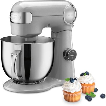 Cuisinart Batidora de pedestal plata control digital, 5.5 Qt Bowl de acero CSM-D175MGES