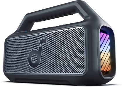 Soundcore by Anker Boom 2 Bocina Bluetooth Portatil, hasta 24h de Reproducción, Potencia 80W RMS con BassUp, Sincroniza +100 Altavoces, IPX7 Flotante, Altavoz Inalámbrico, Party Box | Hasta 24h de Reproducción, Potencia 80W RMS con BassUp, Sincroniza +100