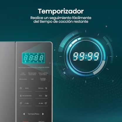 Horno de Microondas Hisense, 1.1 Pies Cúbicos, 10 Niveles de Potencia, Color Gris, Modelo HMMG3010SMG
