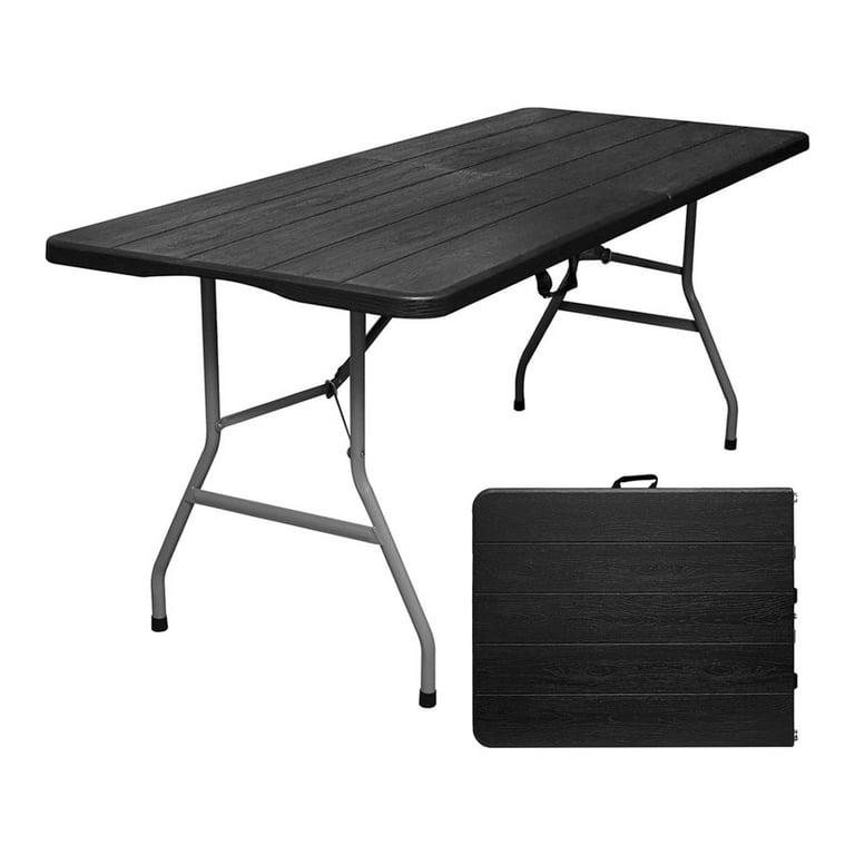 Mesa Plegable Portafolio 1.80m Negra Plastico Jardin Evento Vanlig Tipo Portafolio Color Negro