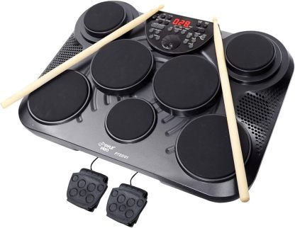 Pyle-Pro - Kit De BaterÃ­a Digital De Mesa ElectrÃ³nica Pted01 Con Tapa Y Kit De BaterÃ­a Digital De 7 Compases