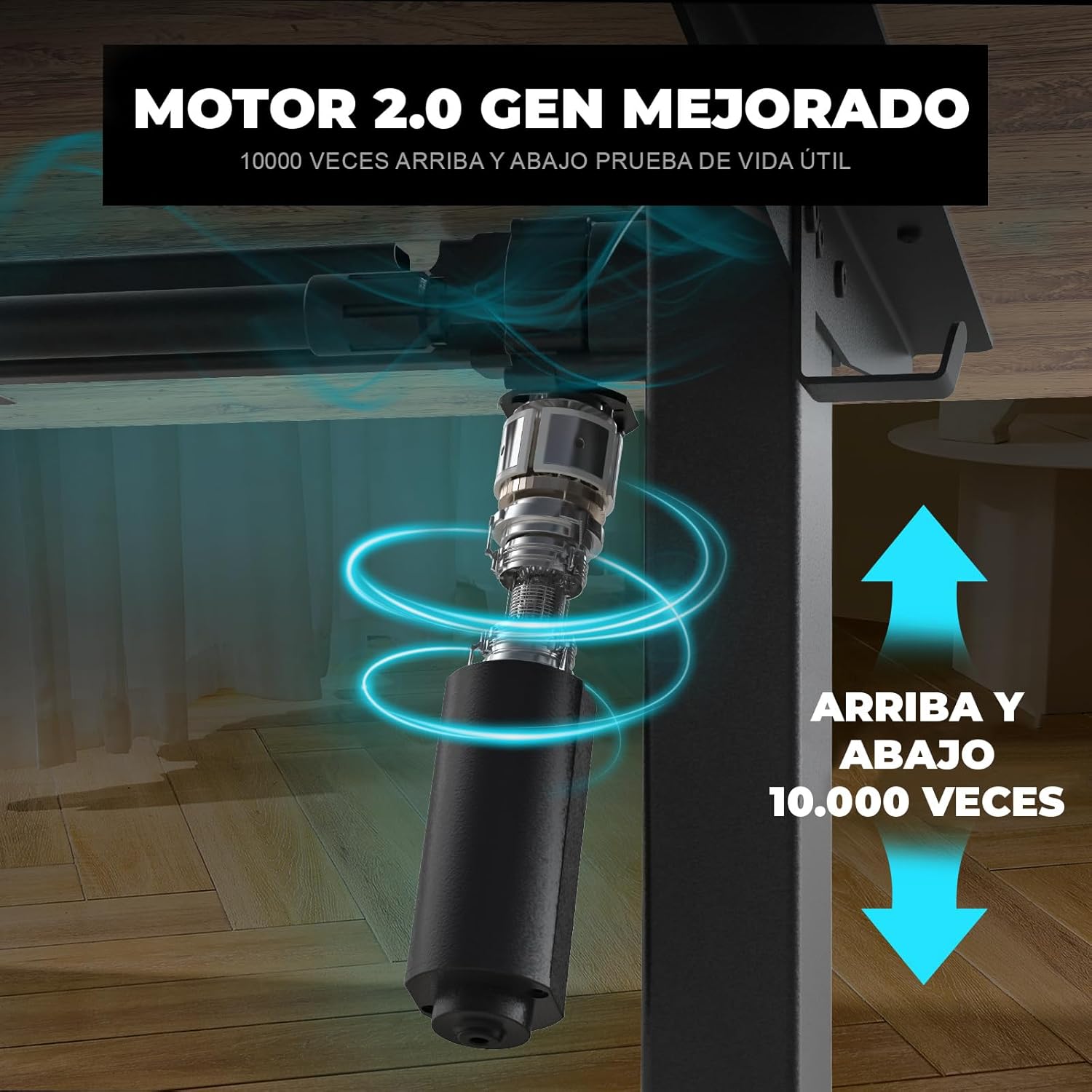 Meeyoga Escritorio Elevable Eléctrico - Mesa Vertical de 55 x 24 Pulgadas con Estante de Almacenamiento, Mesa Sentada con Paneles de Empalme, Estación de Trabajo Ergonómico Lifting Table
