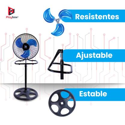 Ventilador 18" con Pedestal 3 en 1 Premium Silencioso con Velocidad Ajustable, Potencia Estable y Rejillas de ABS