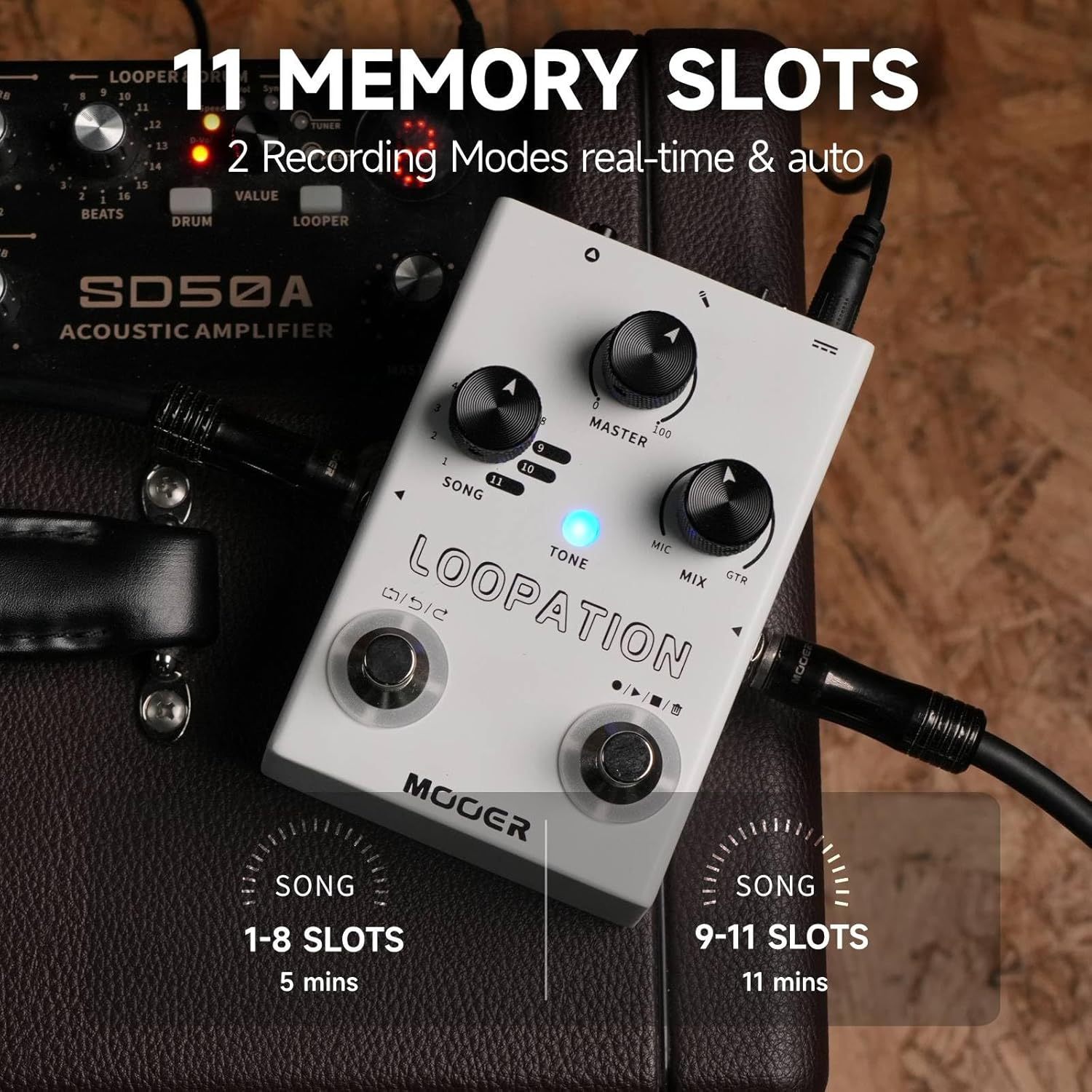 MOOER Harmonier - Procesador de efectos vocales para guitarra, pedal vocal, micrófono para grabación de transmisión en vivo (MVP2)