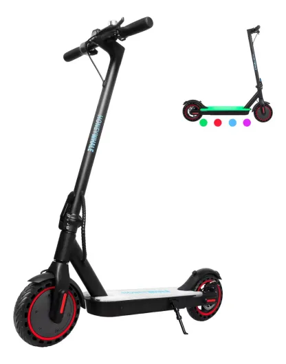 Scooter Eléctrico Patín Plegable Para Adultos S2-V2 Honey Whale Patin Electrico Con Motor Sin Escobillas Potencia Máxima 500w, Velocidad Máxima De 30km/h Con Luz Led En 4 Colores-Guantes