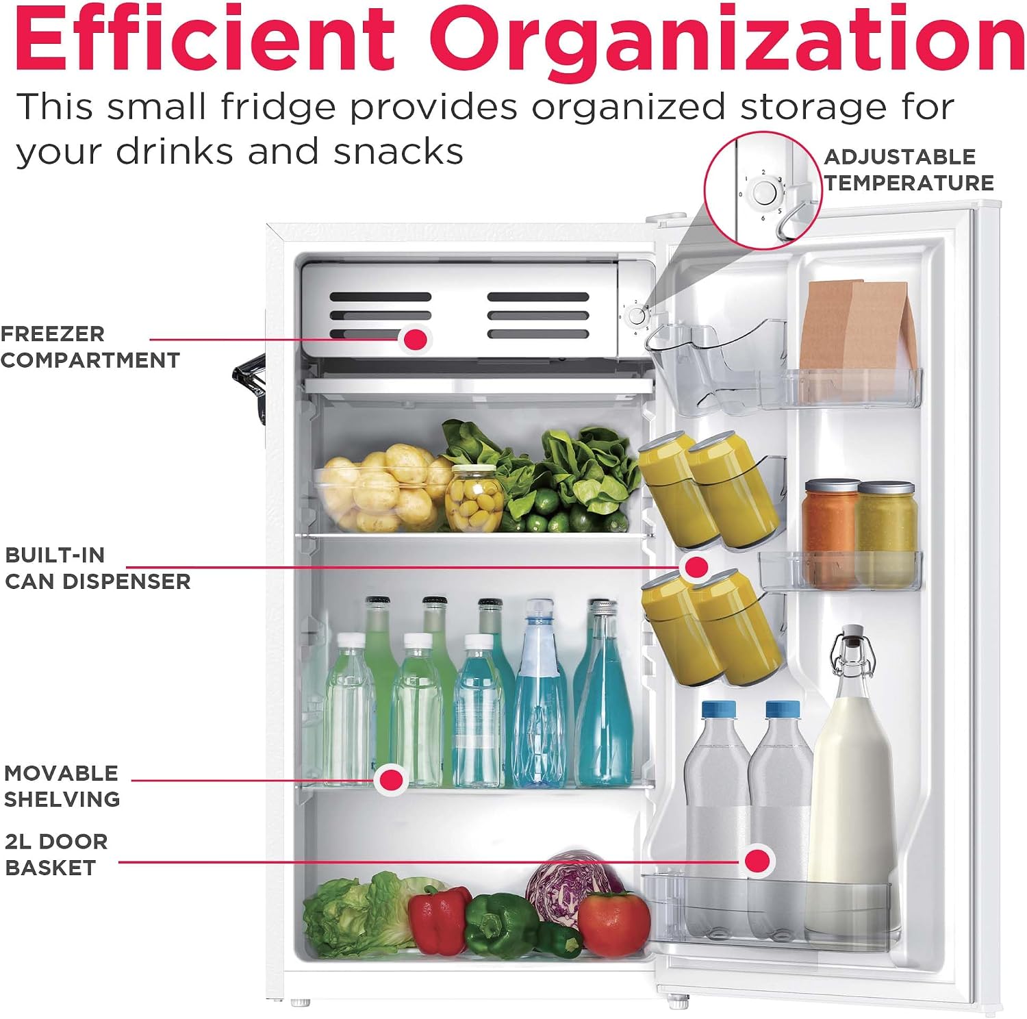 ❄️ Refrigerador compacto retro Frigidaire con enfriador, refrigerador de mostrador de 3.2 pies cúbicos con abridor de botellas incorporado, ideal para oficina, dormitorio, residencia estudiantil o cabaña