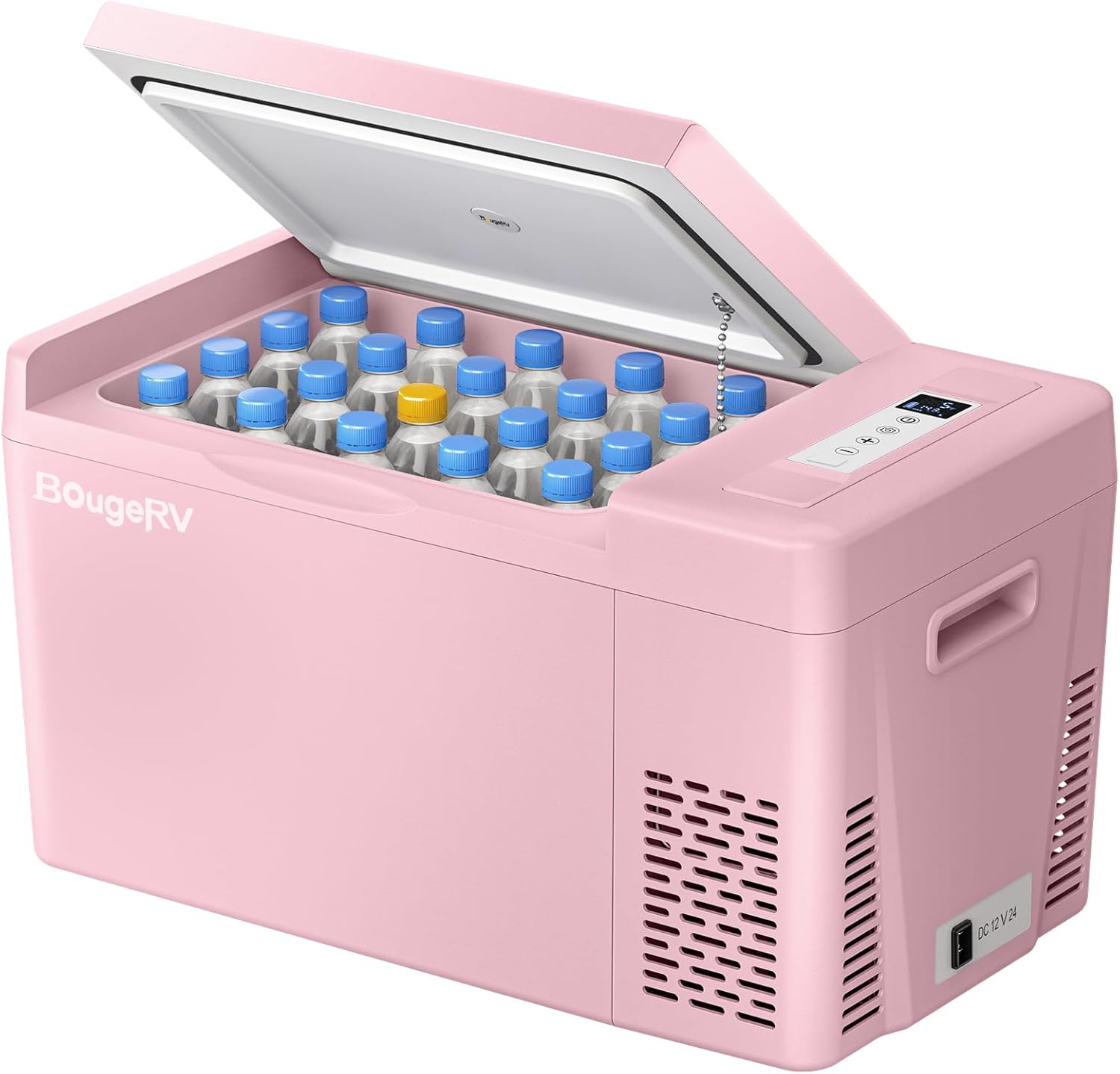 BougeRV Refrigerador de 12 voltios Nevera de coche 12v enfriadero de compresor congelador portátil de 23 cuartos 12 / 24V DC 110 ~ 240 Voltios AC para camión Van RV Jeep Camper SUV Barco Camping Viajes por carretera Tailgating -7 ℉~50 ℉