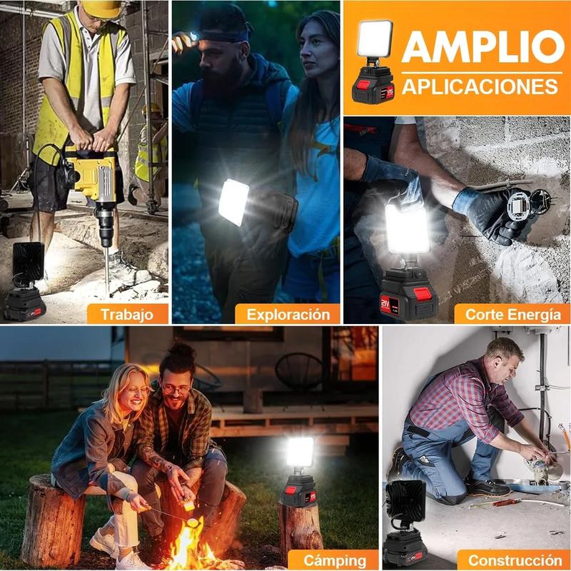 【Producto Viral】Conjunto de Ventilador Portátil de Metal Inalámbrico y Luz LED Recargable