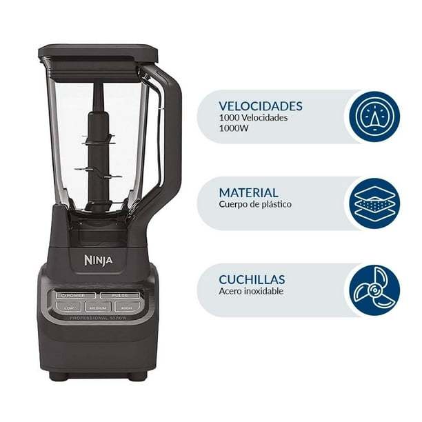 Licuadora Ninja Professional Blender 3 Velocidades Negra