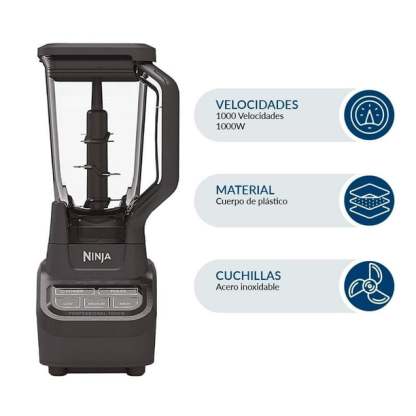 Licuadora Ninja Professional Blender 3 Velocidades Negra
