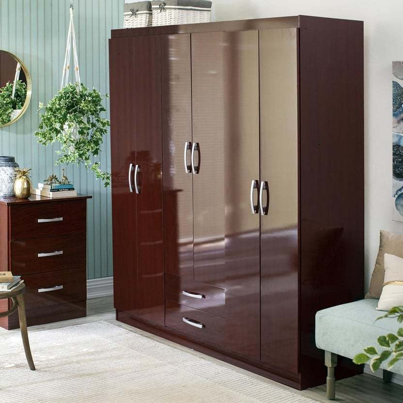 Closet Caoba 6 puertas 2 cajones