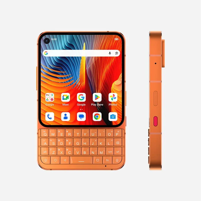 Smartphone 5G con teclado físico QWERTY, pantalla compacta, batería de larga duración, alto rendimiento para mensajería y navegación
