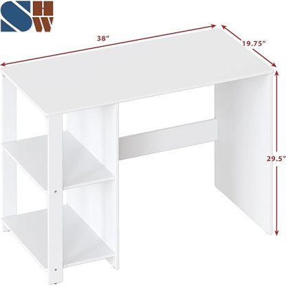 computadora para computadora con estantes, color blanco