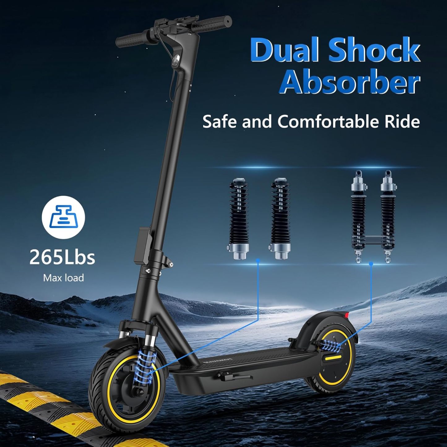 Patinete eléctrico para adultos, neumáticos de 8,5/10/14 pulgadas, velocidad de 19/22 mph, motor de 350W/500W, autonomía de 21-28 millas, patinete eléctrico plegable con doble suspensión.