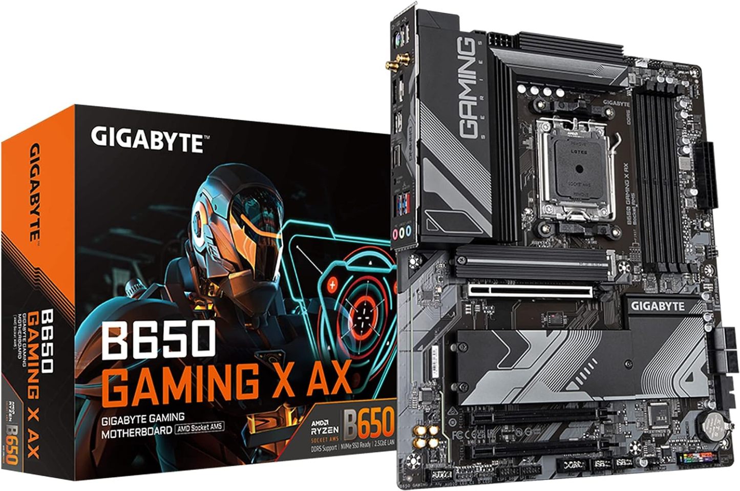 GIGABYTE B650 Gaming X AX (AM5/ LGA 1718/ AMD/ B650/ ATX/ 5 años de garantía/DDR5/ PCIe 4.0 M.2/ PCIe 4.0/ USB 3.2 Gen2x2 Type-C/AMD Wi-Fi 6E/ Realtek 2.5GbE LAN/Placa Base)