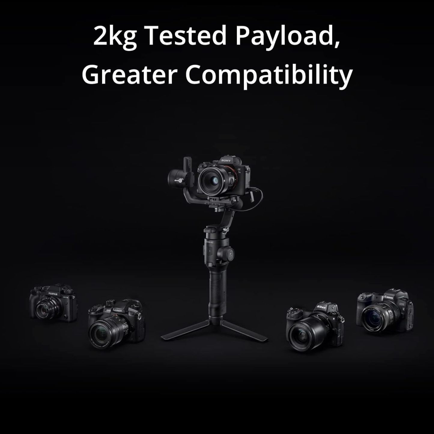Dji Ronin-SC - Estabilizador de cámara, cardán de Mano de 3 Ejes para cámaras DSLR y sin Espejo, Carga útil de hasta 4.5 Libras, diseño Ligero, filmación cinemática, Color Negro