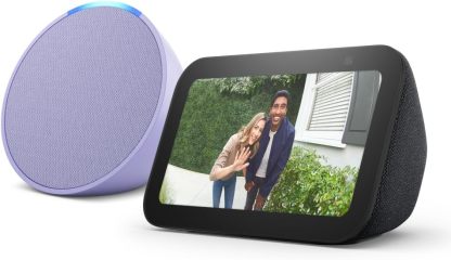 Amazon Echo Pop (modelo más reciente): nuestra bocina más pequeña que se adapta a cualquier habitación (negro), con el Acceso Anticipado de Alexa+