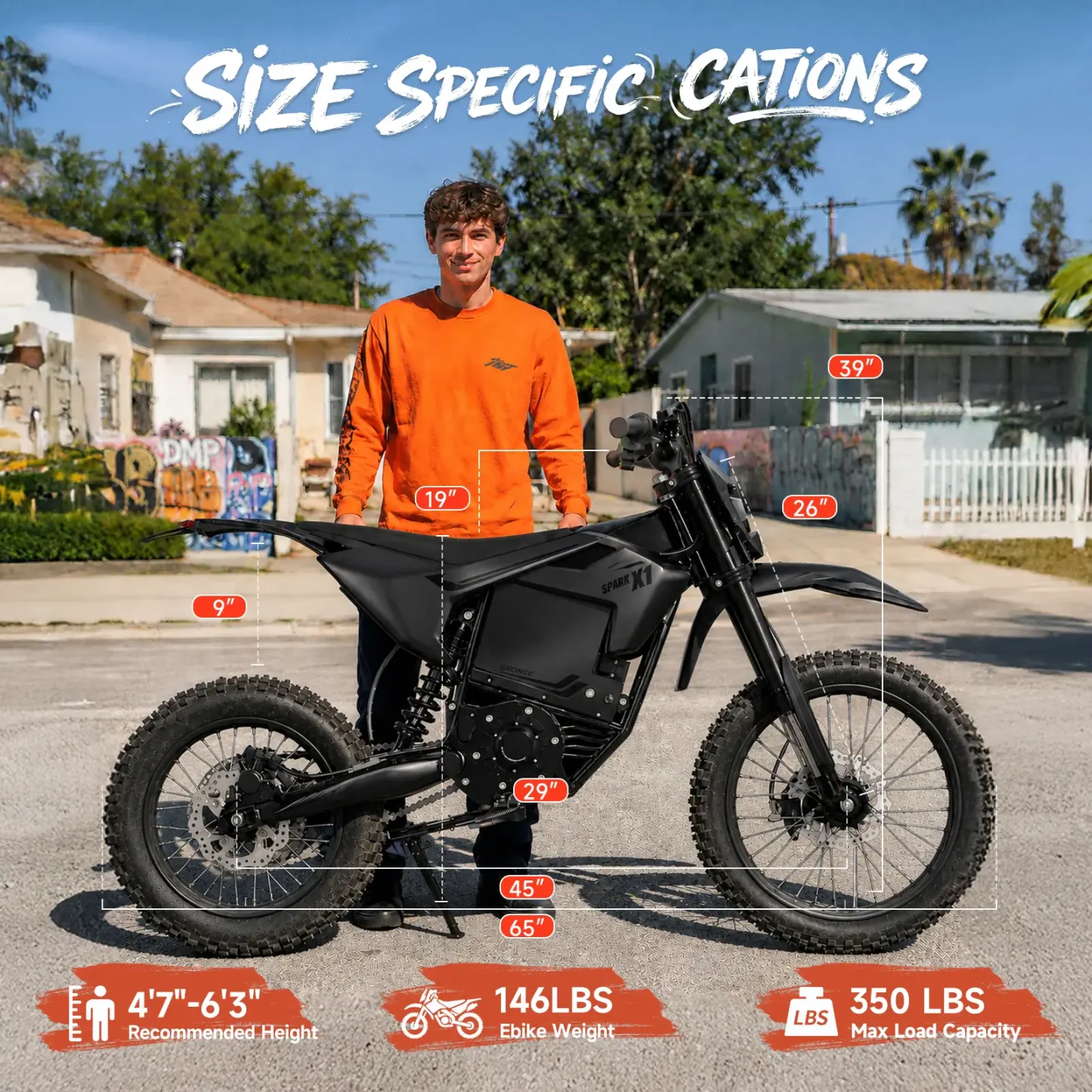 🔥QRONGE X1 Spark eBike - Unisex All-Terrain Mountain Bike with All-Terrain Tires, 4500W Mid-Drive Motor, 60V 28.8Ah Battery, 60 Mi Range, 50MPH Speed, Suspension, for Adults & Teens, Bicicleta Electrica bicicleta electrica