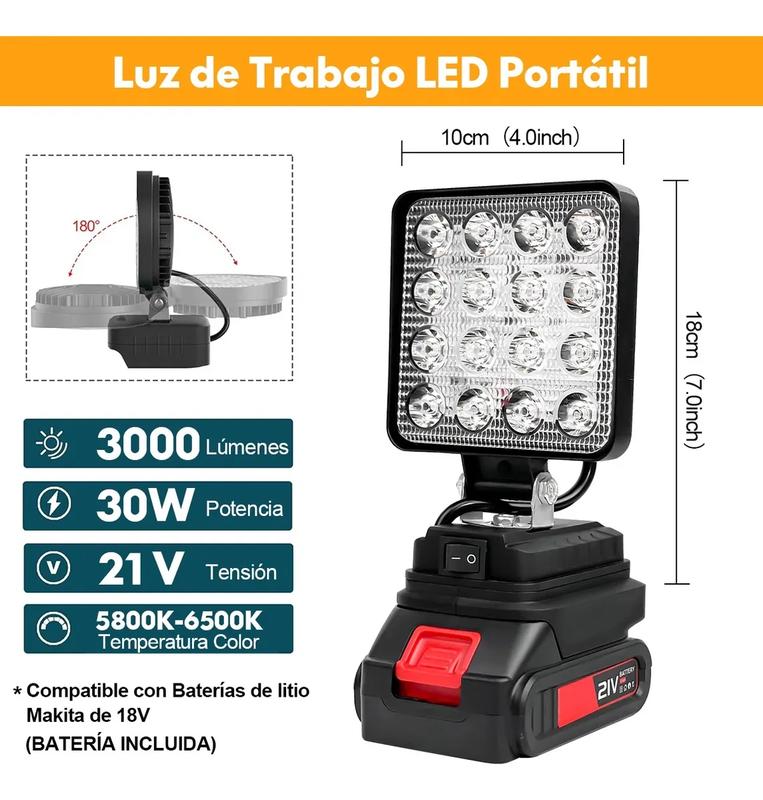 【Producto Viral】Conjunto de Ventilador Portátil de Metal Inalámbrico y Luz LED Recargable