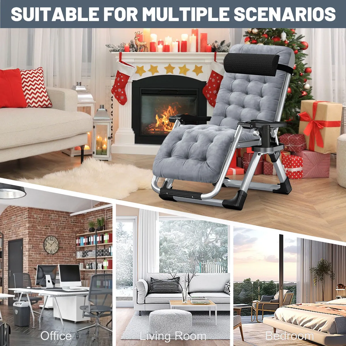 Silla Zero Gravity, Reclinable Acolchada Para Exterior