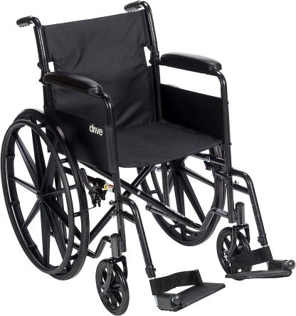 Drive Medical Silver Sport 1 silla de ruedas con brazos completos y reposapiés extraíble