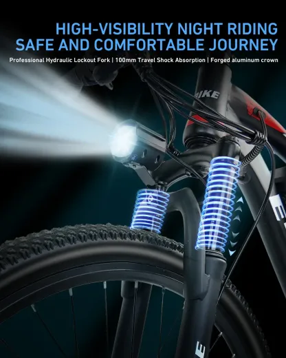 🔥Bicicleta Eléctrica de Montaña 26" para Adultos, Motor Potente 1500W, Velocidad Máxima 40 km/h, Autonomía 64 km, 7 Velocidades, Certificación UL, Bicicleta Eficiente para Desplazamientos y Aventuras
