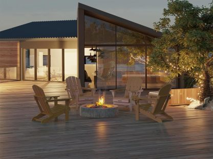 MUCHENGHY Sillas plegables Adirondack, sillas de patio, sillas para hogueras, sillas de exterior, sillas Adirondack de plástico, sillas de césped resistentes a la intemperie con portavasos para terraza, patio trasero, jardín (negro)