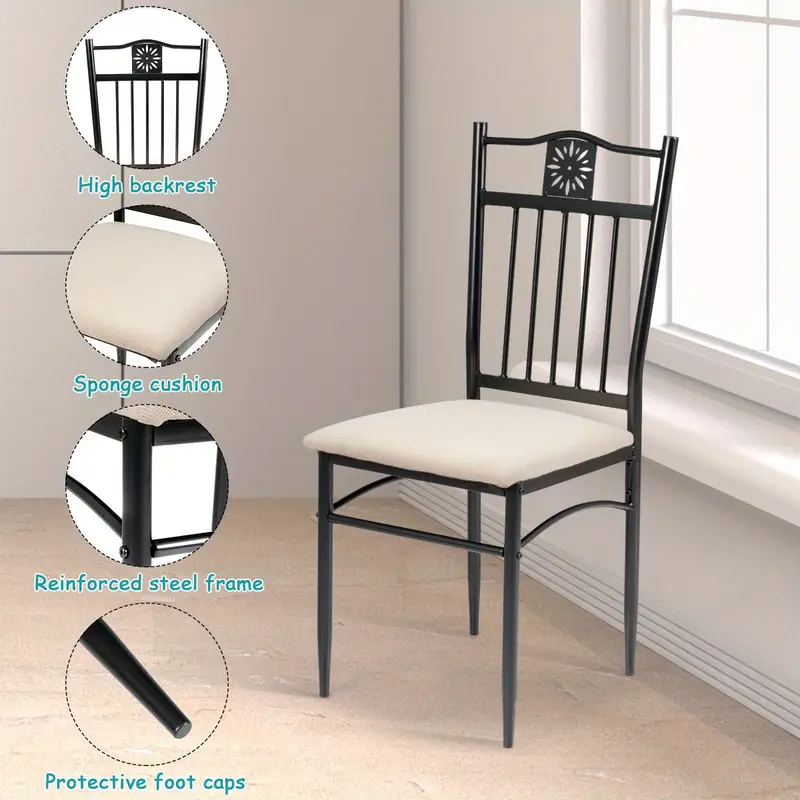 Conjunto de comedor Lifezeal de 5 piezas, mesa de metal y 4 sillas, muebles de cocina y desayuno.