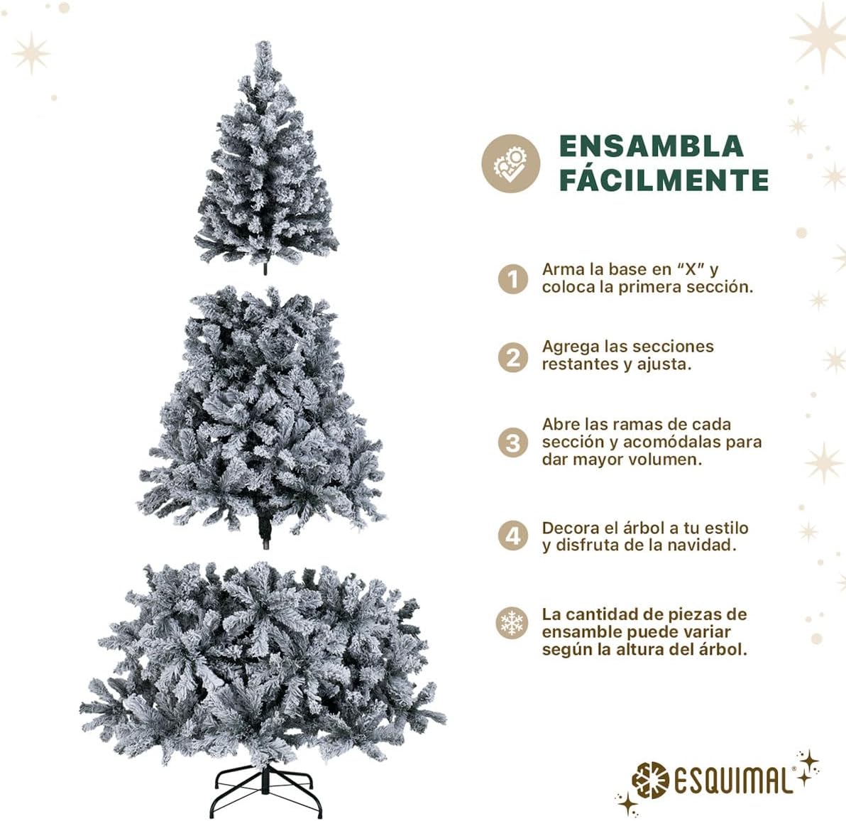 ESQUIMAL Árbol de Navidad Frondoso con Ramas Escarchadas, Pino Navideño (Azul Nevado, 1.8 m)