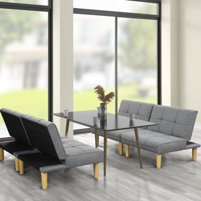 ! Sólo MXN$507 hoy KAIRUITUCH - Sofá cama convertible 3 en 1 para cama individual, sofá de futón con respaldo plegable ajustable, 2 piezas, futón pequeño para sala de estar, departamento