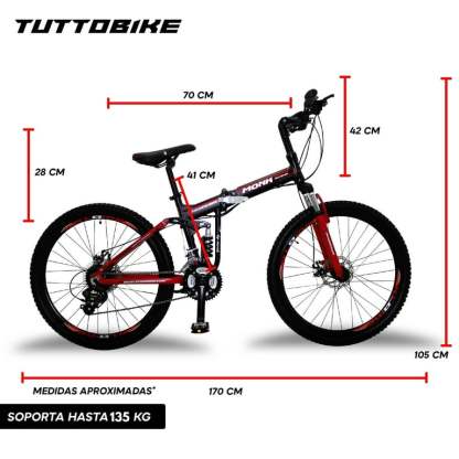 Bicicleta Montaña Rodada 26 21 Velocidades Plegable Klamp Monk MTB