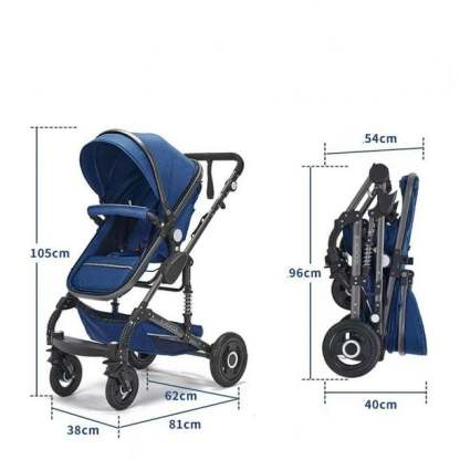 Cochecito de bebé 3 en 1 multifuncional Absorción de impactos Carro para recién nacidos Puede sentarse o acostarse Cochecito de bebé de lujo con paisaje alto ShopWise Round