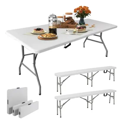 Set Mesa Bancas Plegables Portatil 180 X 76 Cm Portafolio
