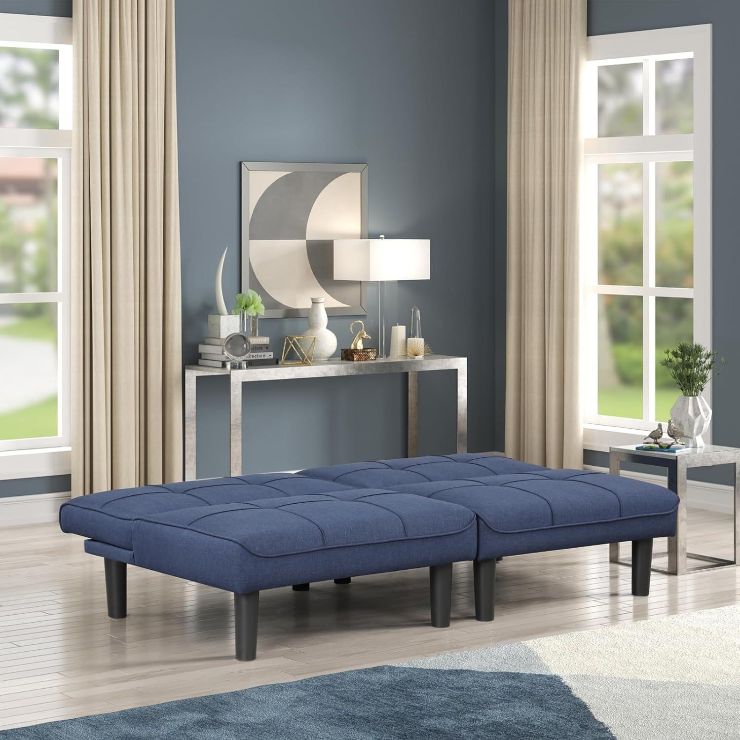 ! Sólo MXN$507 hoy KAIRUITUCH - Sofá cama convertible 3 en 1 para cama individual, sofá de futón con respaldo plegable ajustable, 2 piezas, futón pequeño para sala de estar, departamento