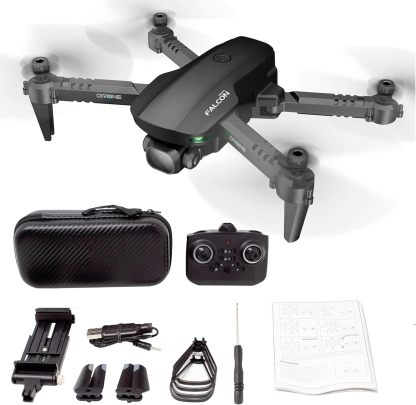 Binden - Drone Profesional B19 EIS, Cámara 2K, Sensor de Flujo Óptico, GPS, Barómetro, Quadcopter con Control Remoto, Funciones Inteligentes, 21 minutos de Vuelo - Gris Claro